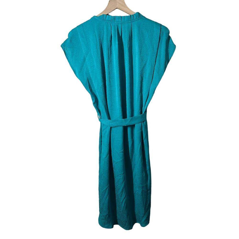 Current Air Women's Teal Jacquard Animal Print Dress Size Medium Short Sleeve - Picture 4 of 8